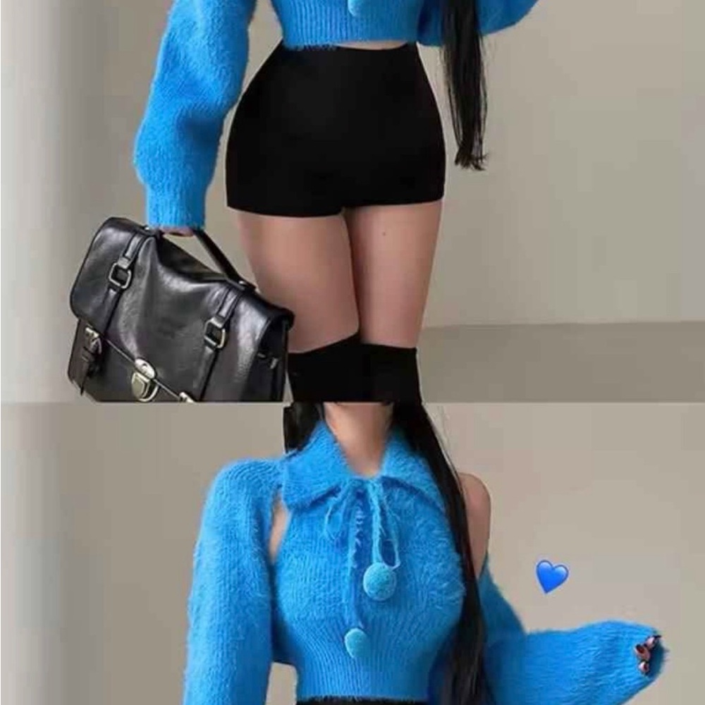 Two-Piece Fuzzy Crop Top Set